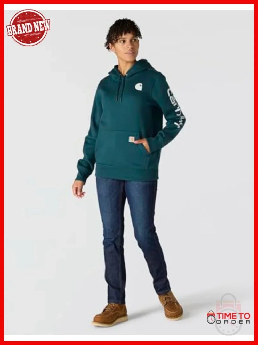Pullover Hoodie with Kangaroo Pocket and Media Pocket